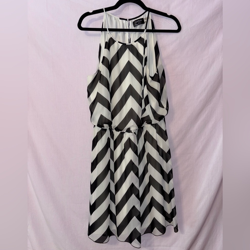 Guess Sleeveless Black and White Dress
